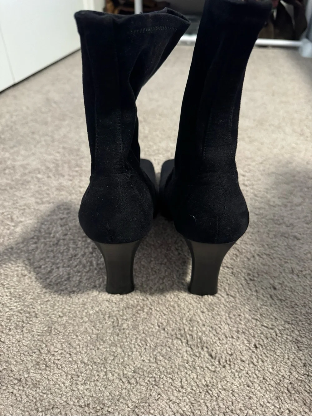 Karen Scott Black “Sock” Square Toe Ankle Boots